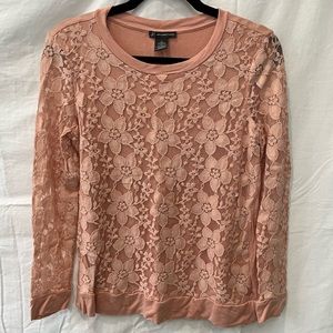 Adrianna Papell Soft Pink Sweater with lace